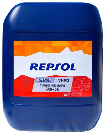 Синтетическое масло моторное REPSOL DIESEL TURBO MID SAPS VHPD 5W30 20л